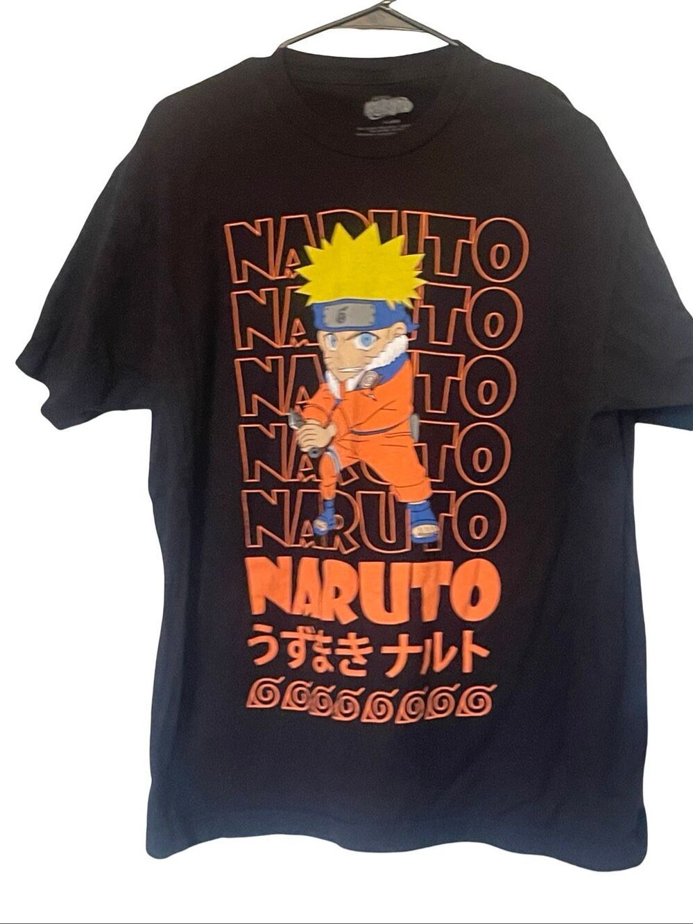 Naruto Mens Relaxed Fit Cotton Short Sleeve Graphic T-Shirt Black XL